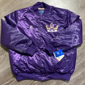 AAF Legends Football Starter Player Select Bomber Jacket Purple Mens Size